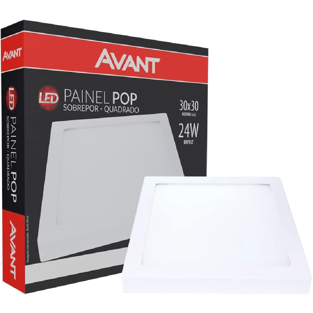 Luminaria Plafon Led 24W 29x29CM 6500K Sobrepor Quadrado Avant.png